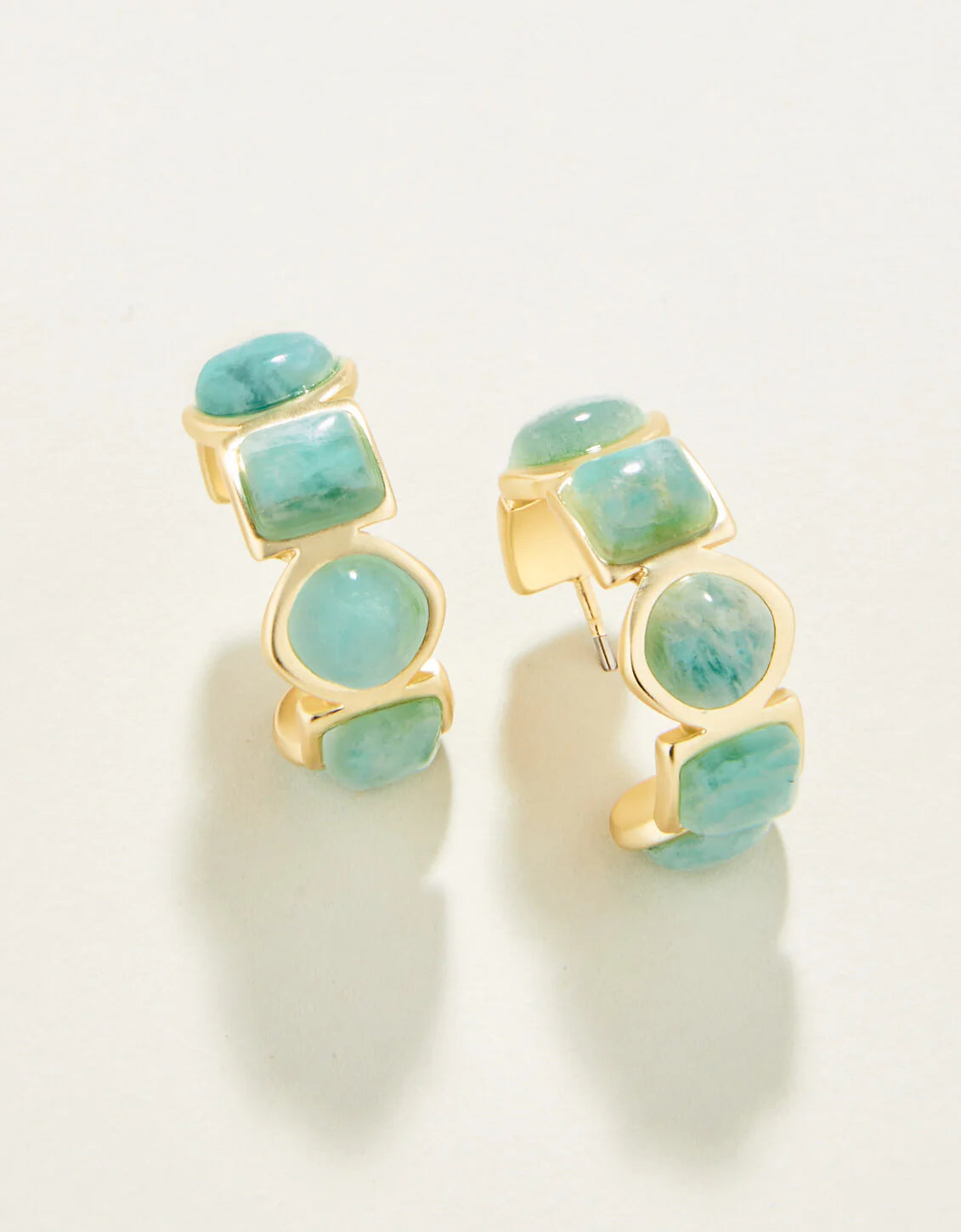 Maera Hoop Earrings Amazonite - The Silver Dahlia