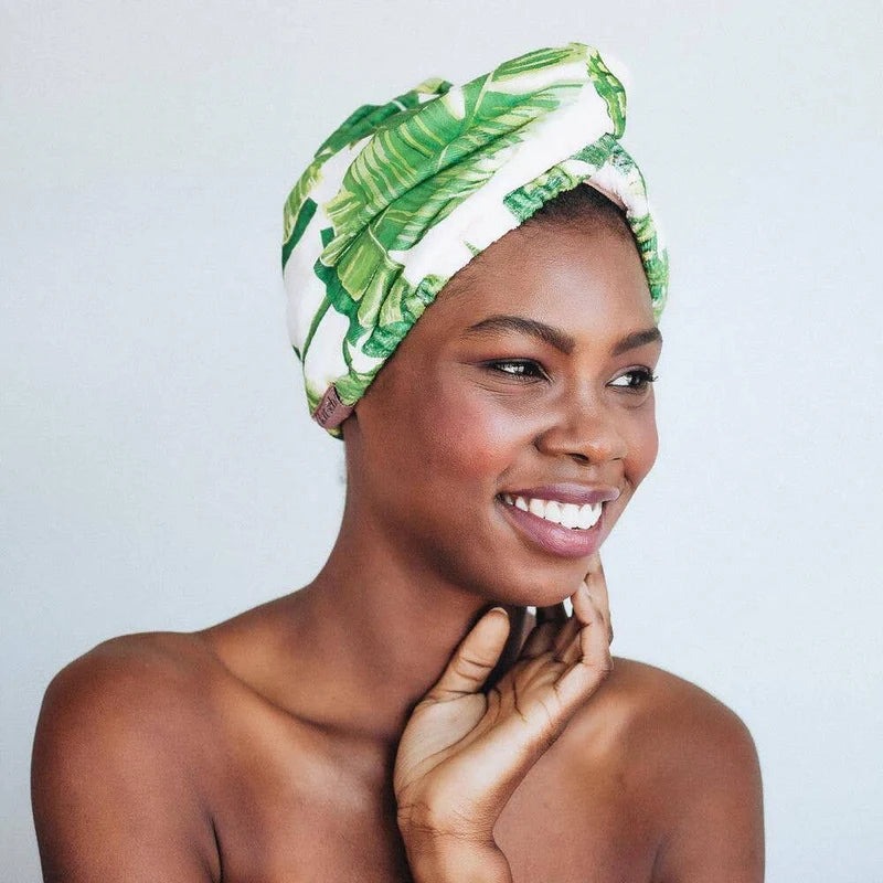 Quick Dry Hair Towel - Palm Print