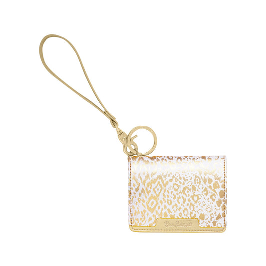 Snap Card Case, Gold Pattern Play