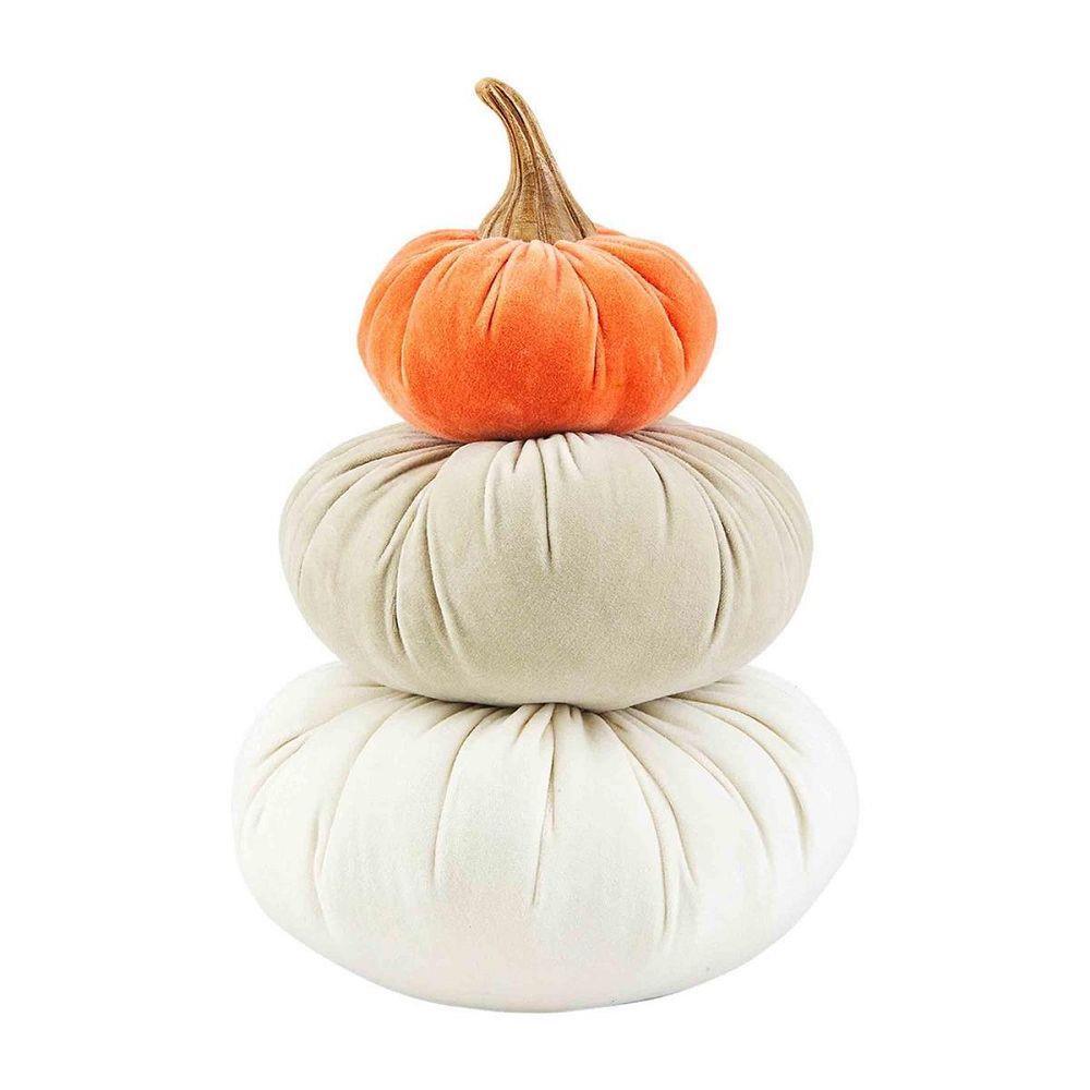 Velvet Stacked Pumpkins - The Silver Dahlia