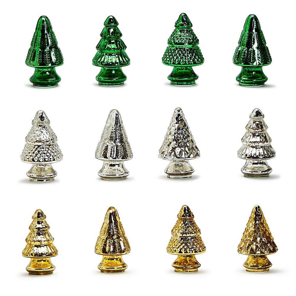 Trees Chic 24 Pc Mercury Glass