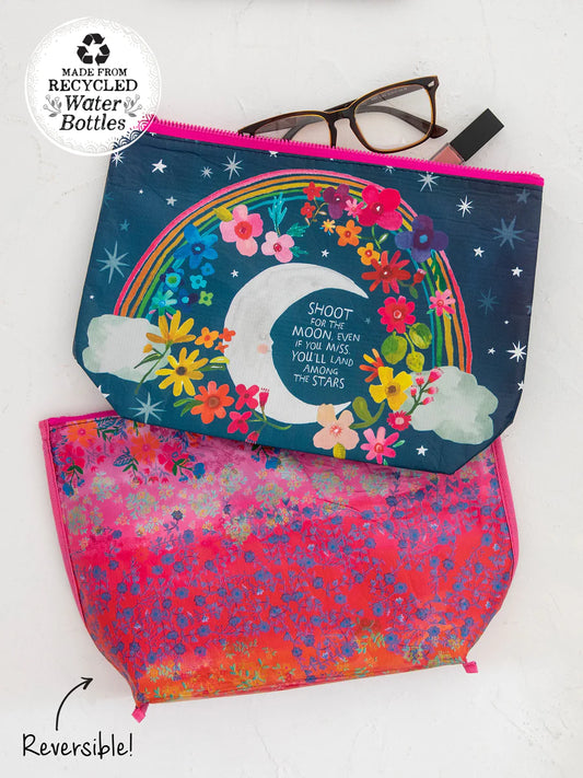 Reversible Zip Pouch Moon Star - The Silver Dahlia