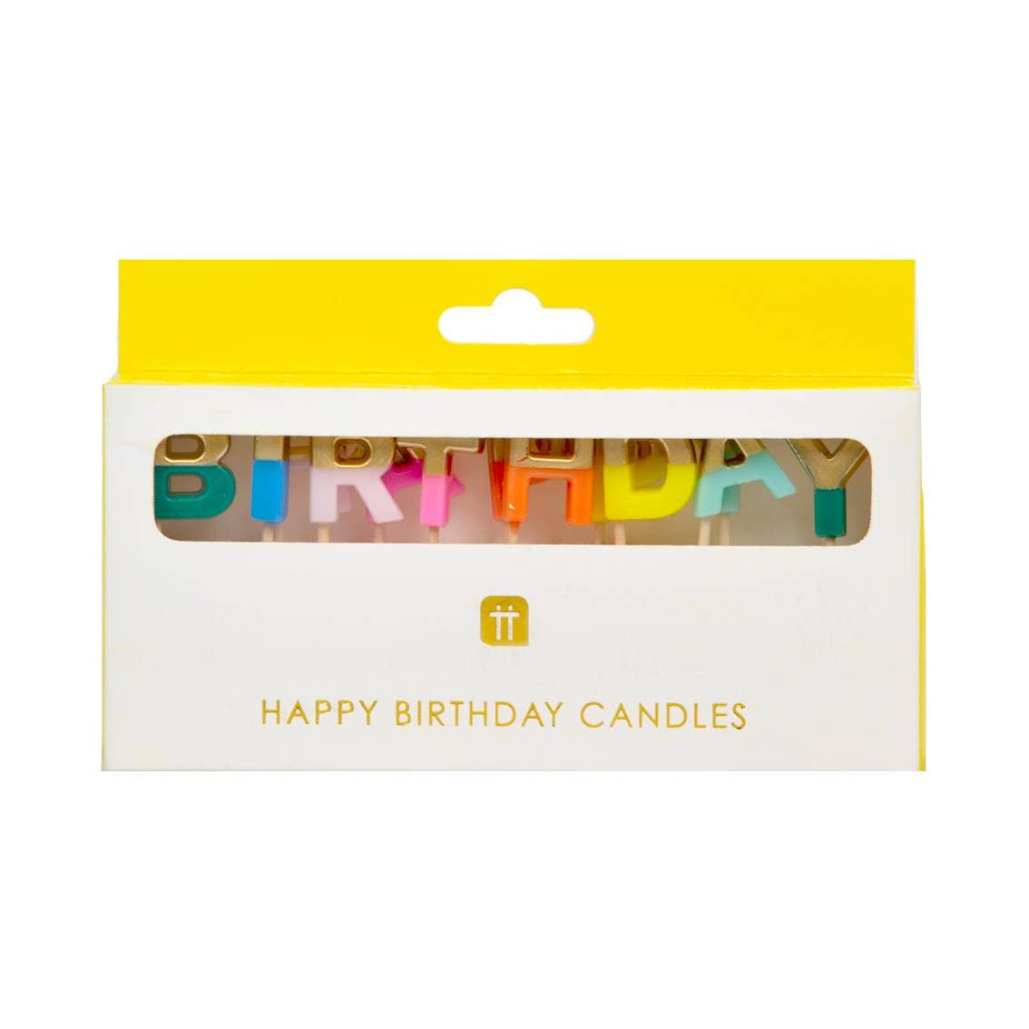 Rainbow Happy Birthday Candles - The Silver Dahlia