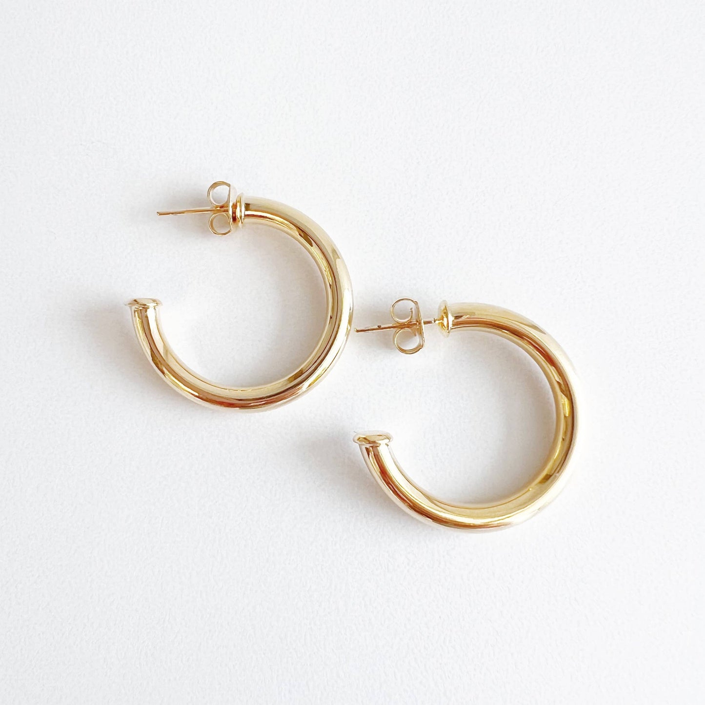 Nova Tube Hoops Earrings Gold Filled