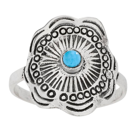 Resounding Blue Turquoise Sterling Silver Ring - The Silver Dahlia