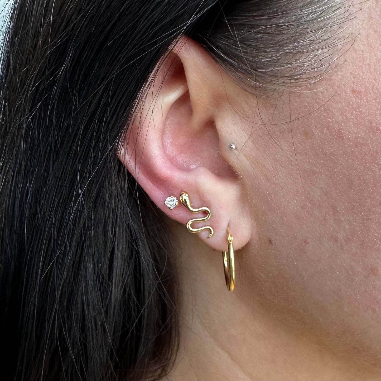 1.5mm Gold French Lock Tube Hoops