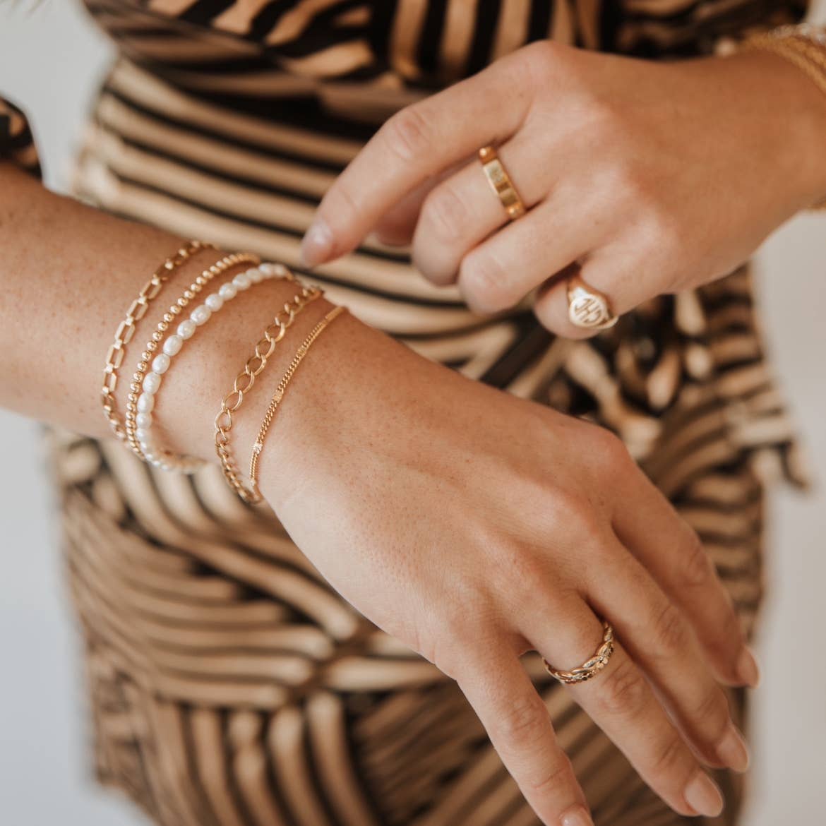 Sea Isle Freshwater Pearl Gold Filled Beaded Bracelet