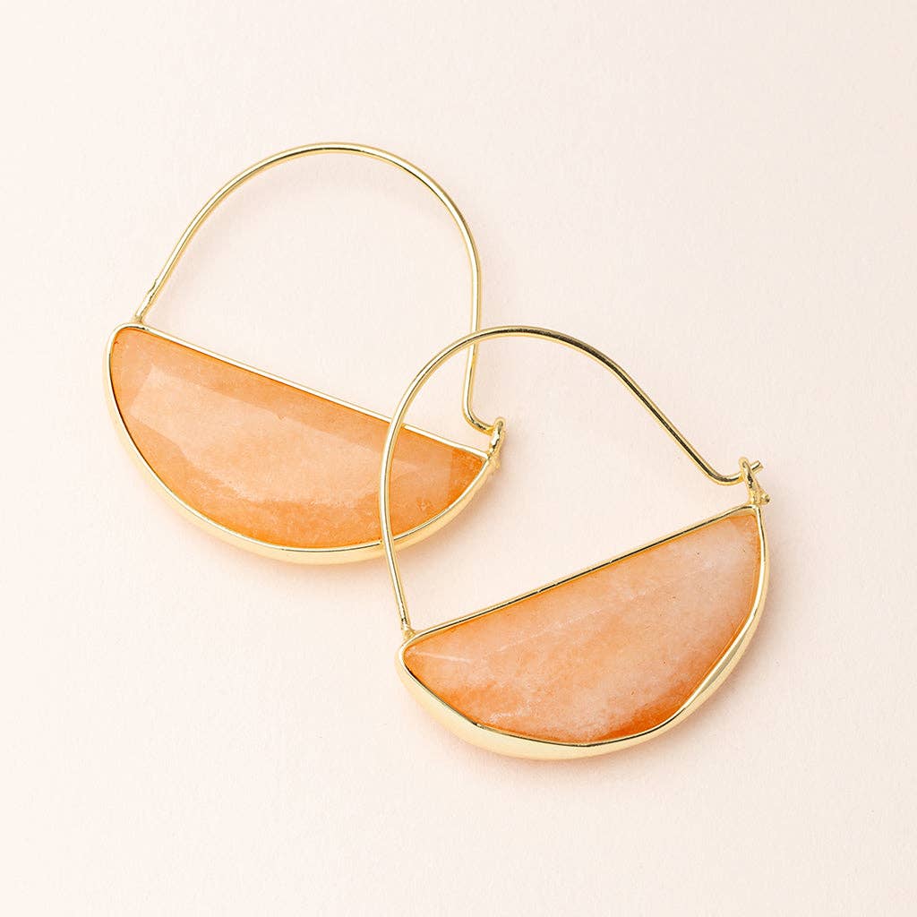 Stone Prism Hoop - Sunstone/Gold