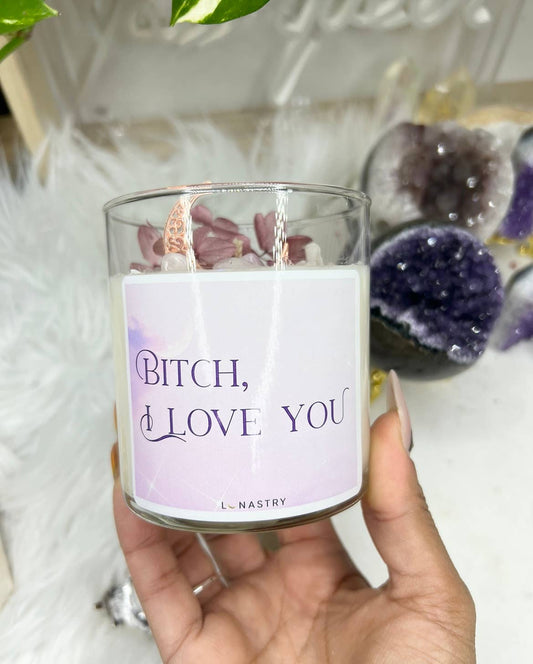 Bish, I love you candle