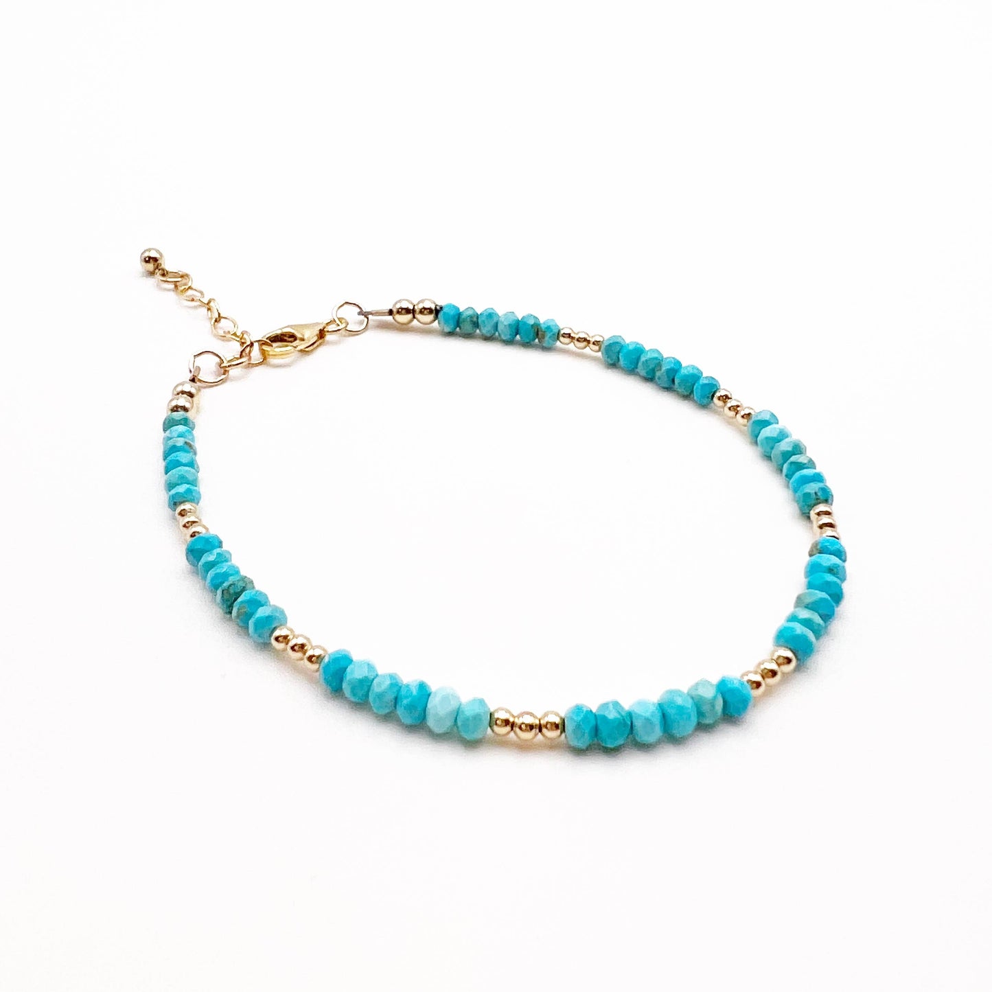 Free Spirit Dainty Turquoise Beaded Gold Filled Bracelet