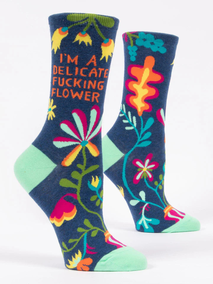 Delicate F*cking Flower Crew Socks