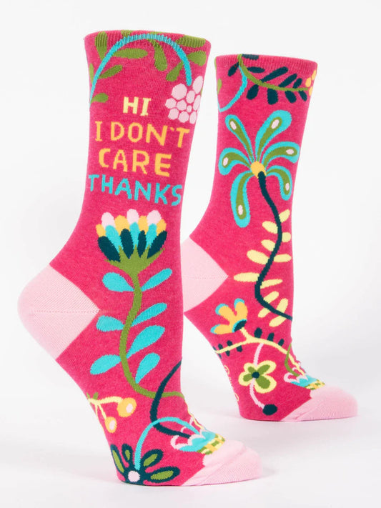 Hi. I Don't Care. Crew Socks