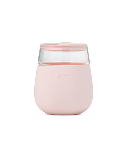 Wine & Drink Glass Cup with Silicone Wrap: Blush