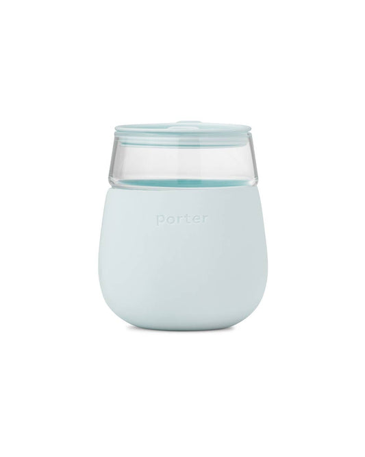 Wine & Drink Glass Cup with Silicone Wrap: Mint