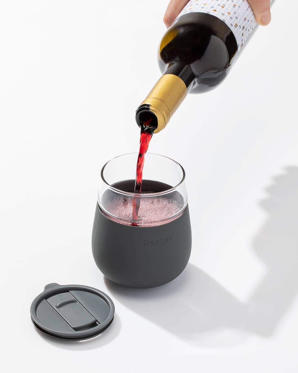 Wine & Drink Glass Cup with Silicone Wrap: Mint