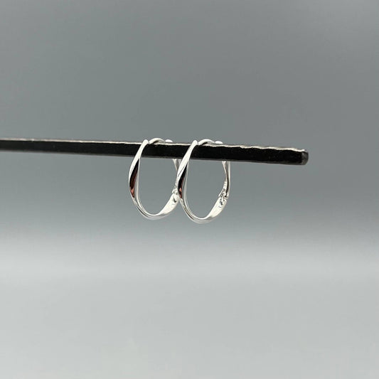 Silver Wavy Hinge Hoops