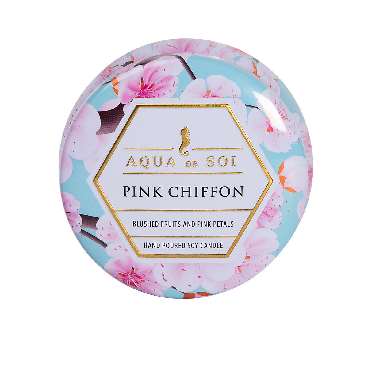 Pink Chiffon 4oz Aqua De SOi Candle Tin