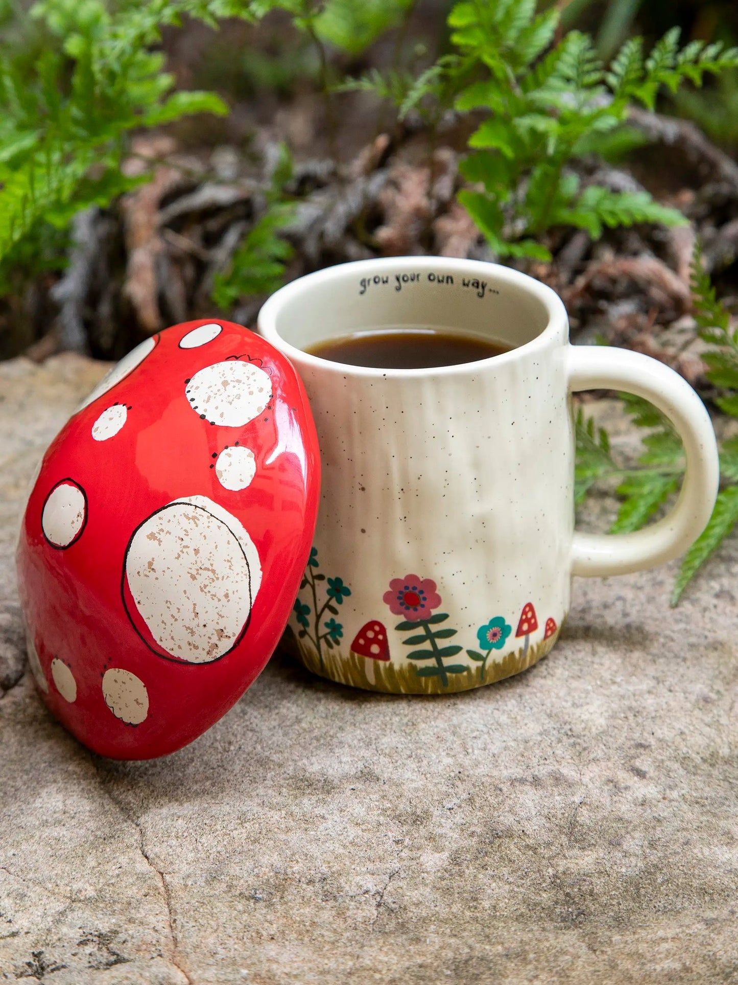 Lidded Mug Grow Own Way Mushroom