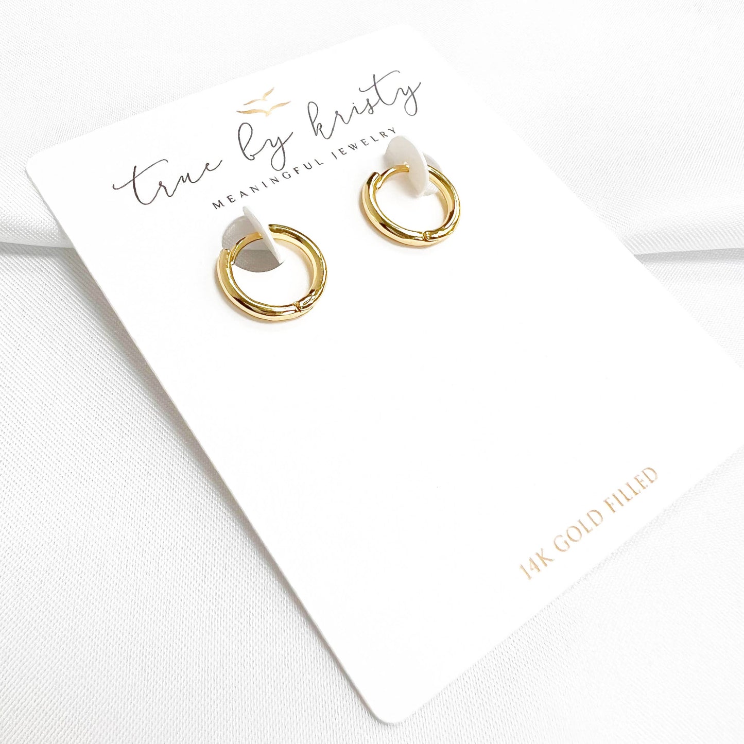 Soleil Huggie Hoops Earrings Gold Filled