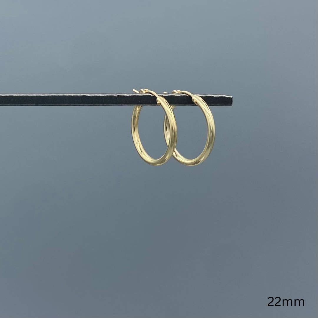 2mm Gold-filled French Lock Tube Hoops