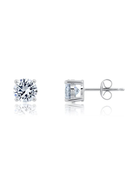 April Birthstone Stud Earrings in Platinum