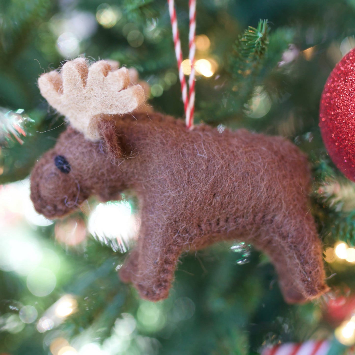 Moose Felt Wool Christmas Ornament