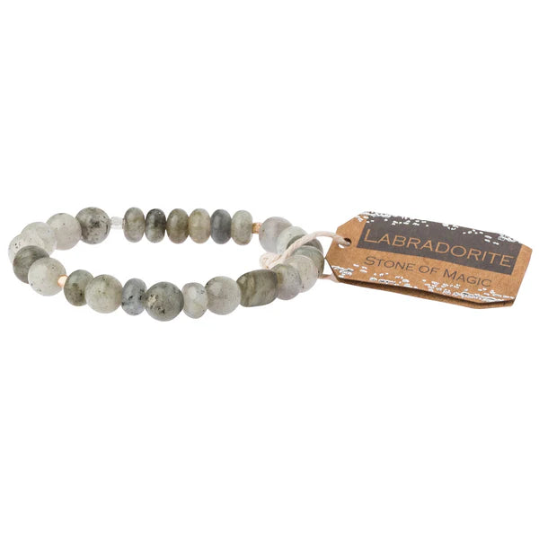 Stone Stacking Bracelet - Labradorite