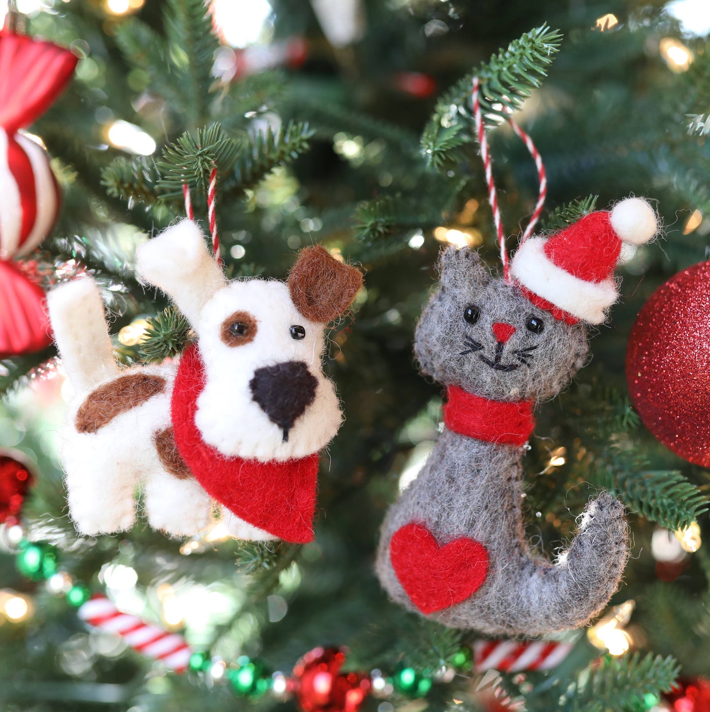 Dog Felt Wool Christmas Ornament