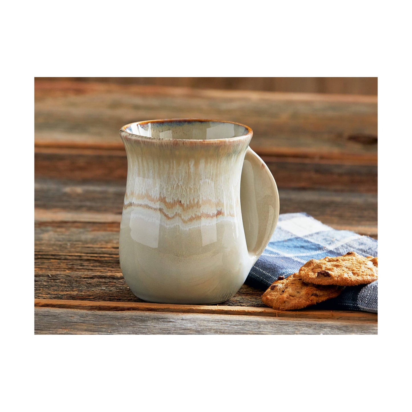 Drift Reactive Glaze Handwarmer Mug - Ivory