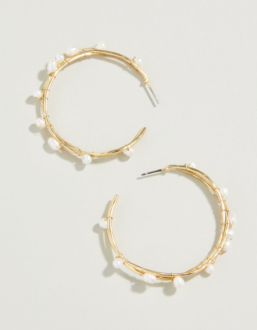 Swell Hoop Earrings Pearl