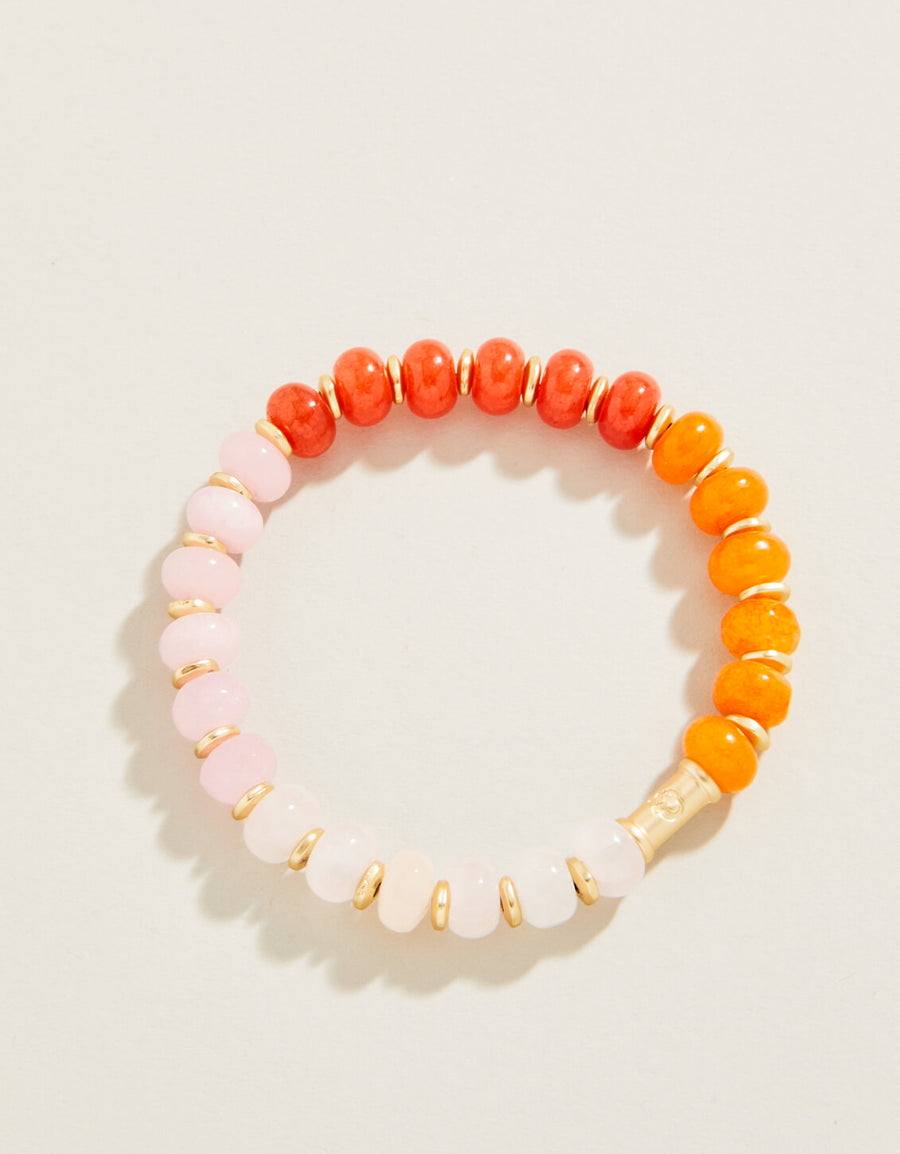 Stretch Bracelet 8Mm Pink/Orange