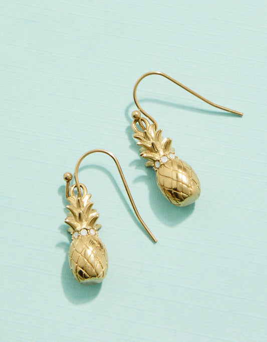 Pineapple Earrings White Opal