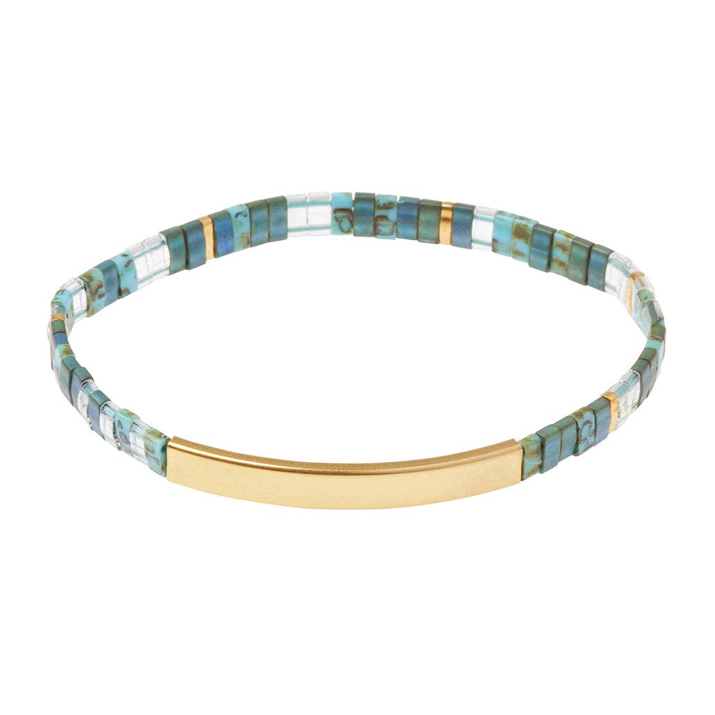 Good Karma Miyuki Bracelet | Joy & Kindness - Marine/Gold