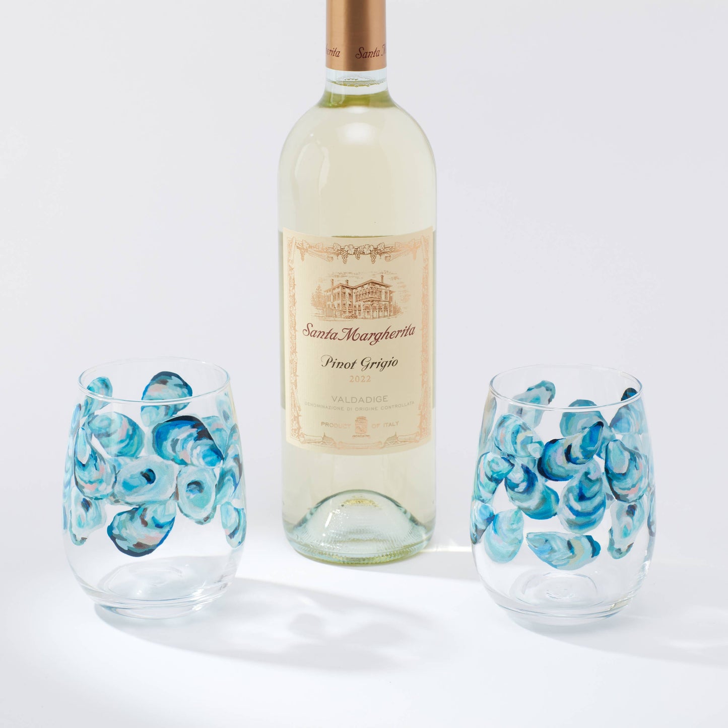Kim Hovell Wine Glass  Flowing Shells