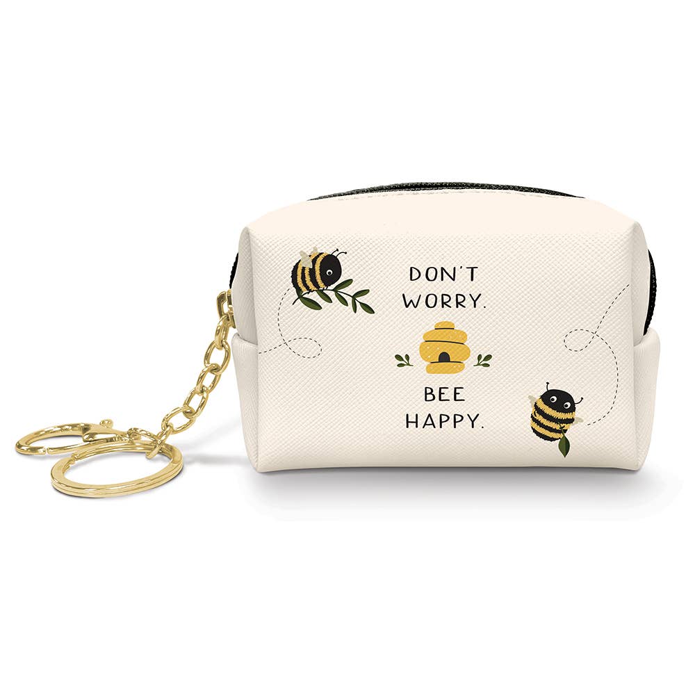 Don't Worry Bee Happy Small Key Chain Pouch