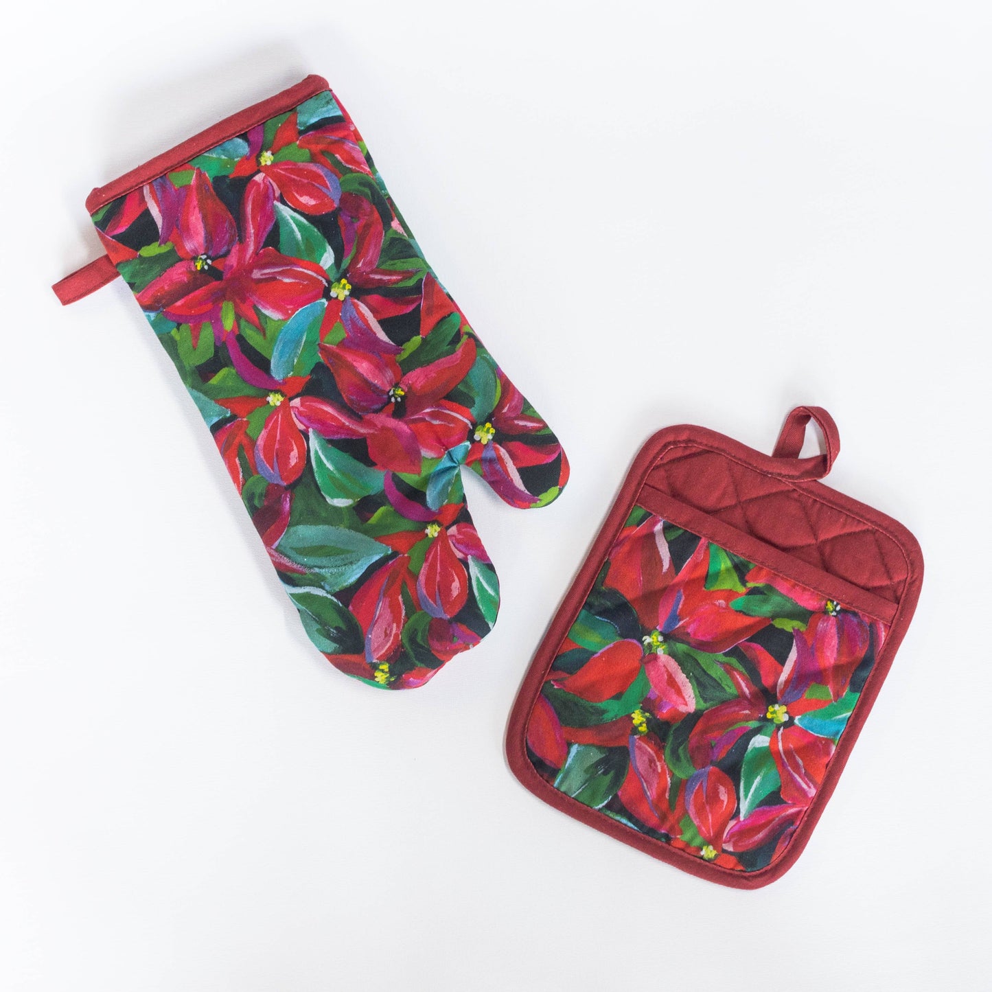 Oven Mitt - Poinsettia