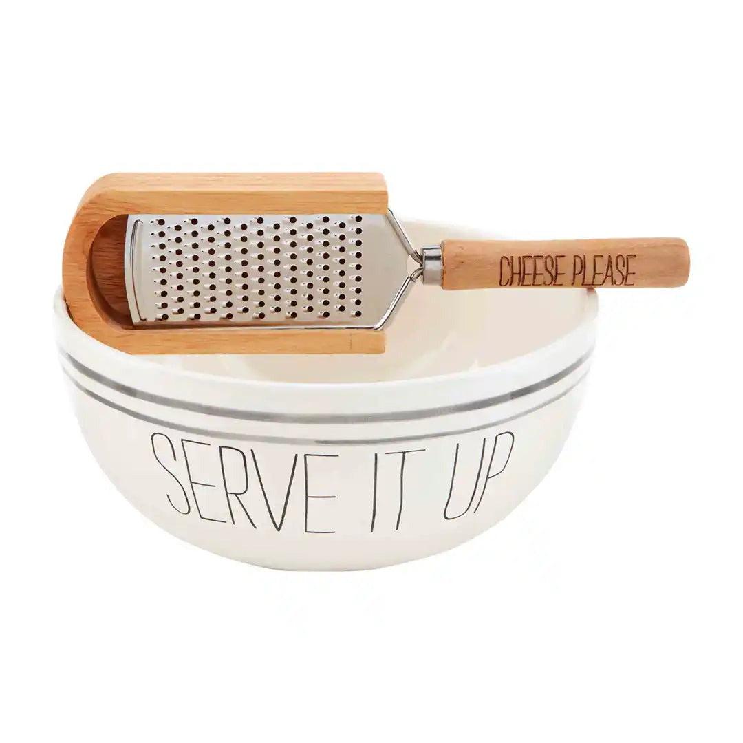 Serve It Up Bowl & Cheese Grater - The Silver Dahlia