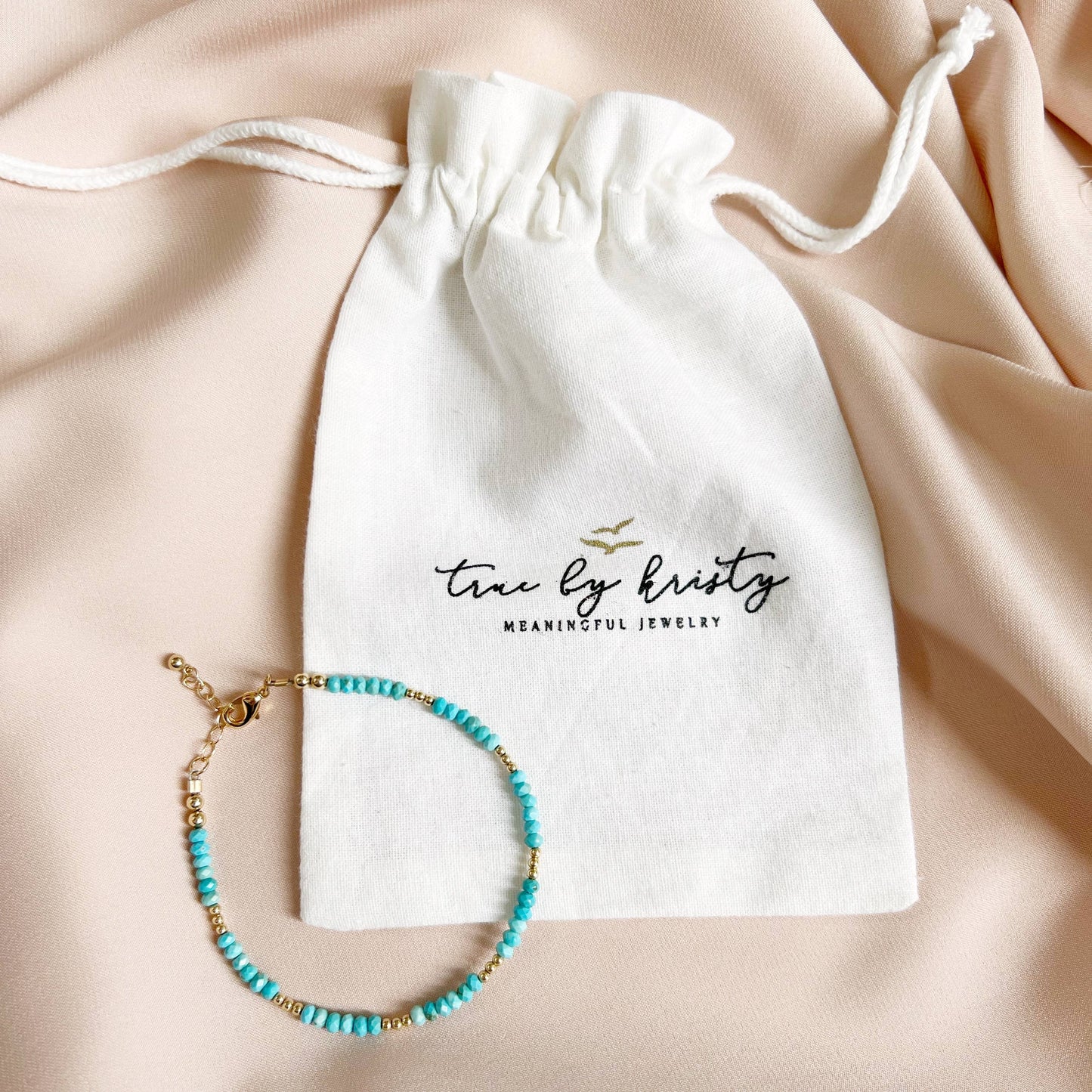 Free Spirit Dainty Turquoise Beaded Gold Filled Bracelet