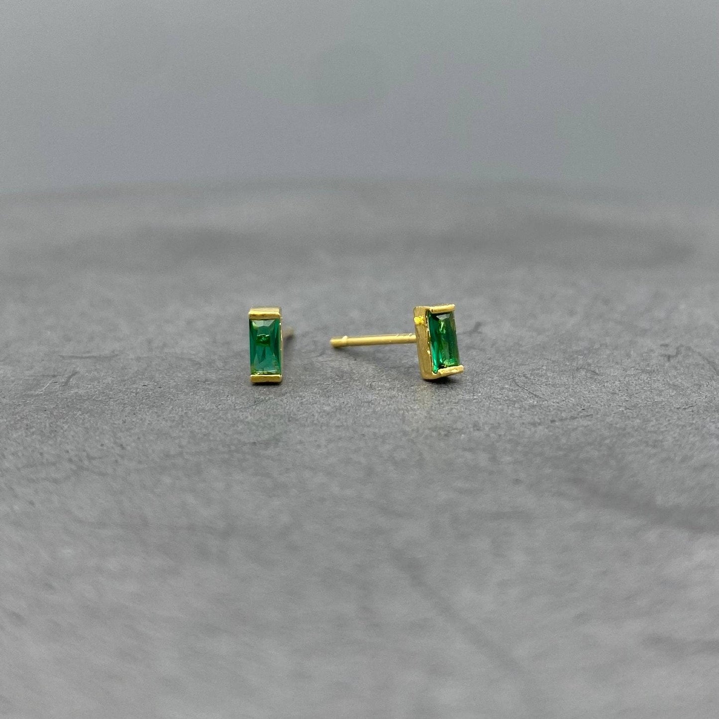 Baguette Birthstone Gold-Filled Studs