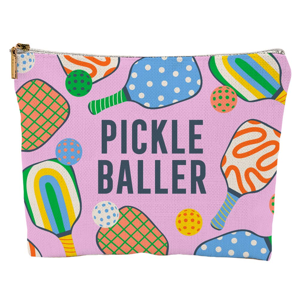 Pickle Ball Zipper Canvas Pouch | Pickle Baller