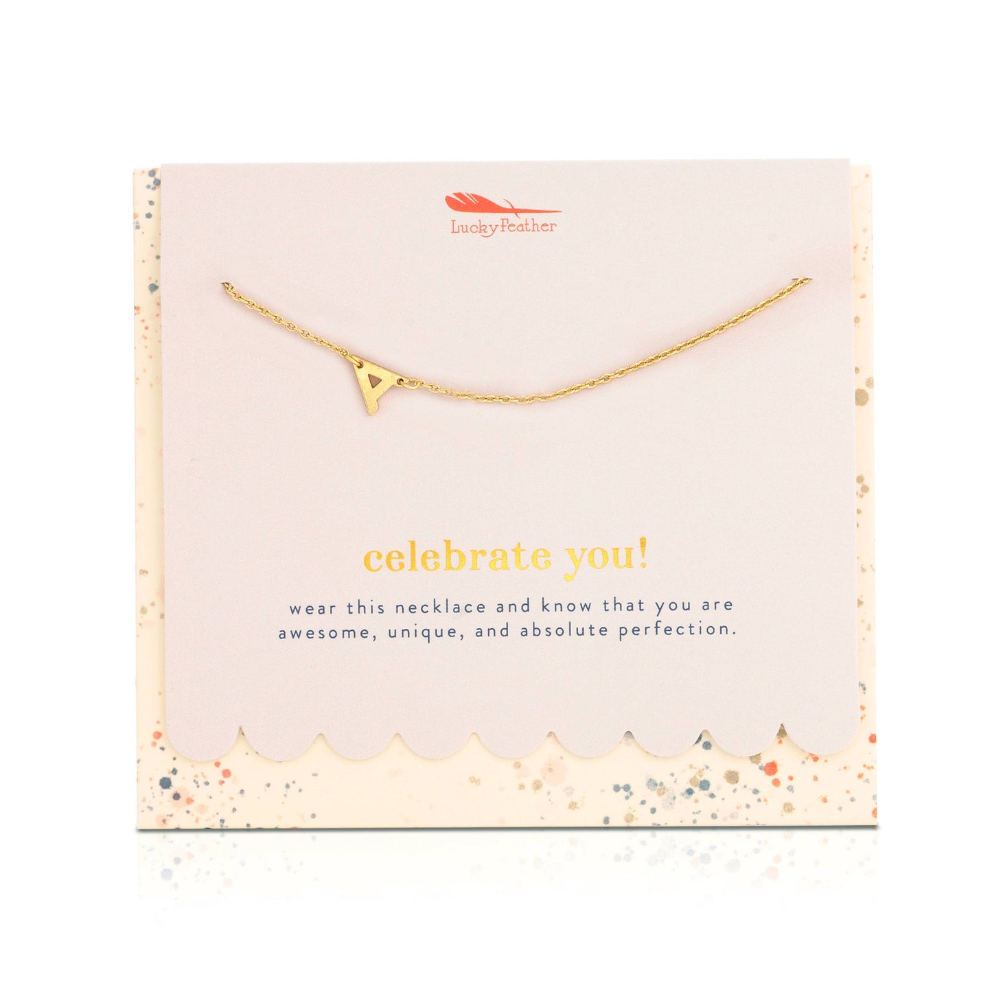 Celebrate You - Initial Necklace + Gift Env - A-Z