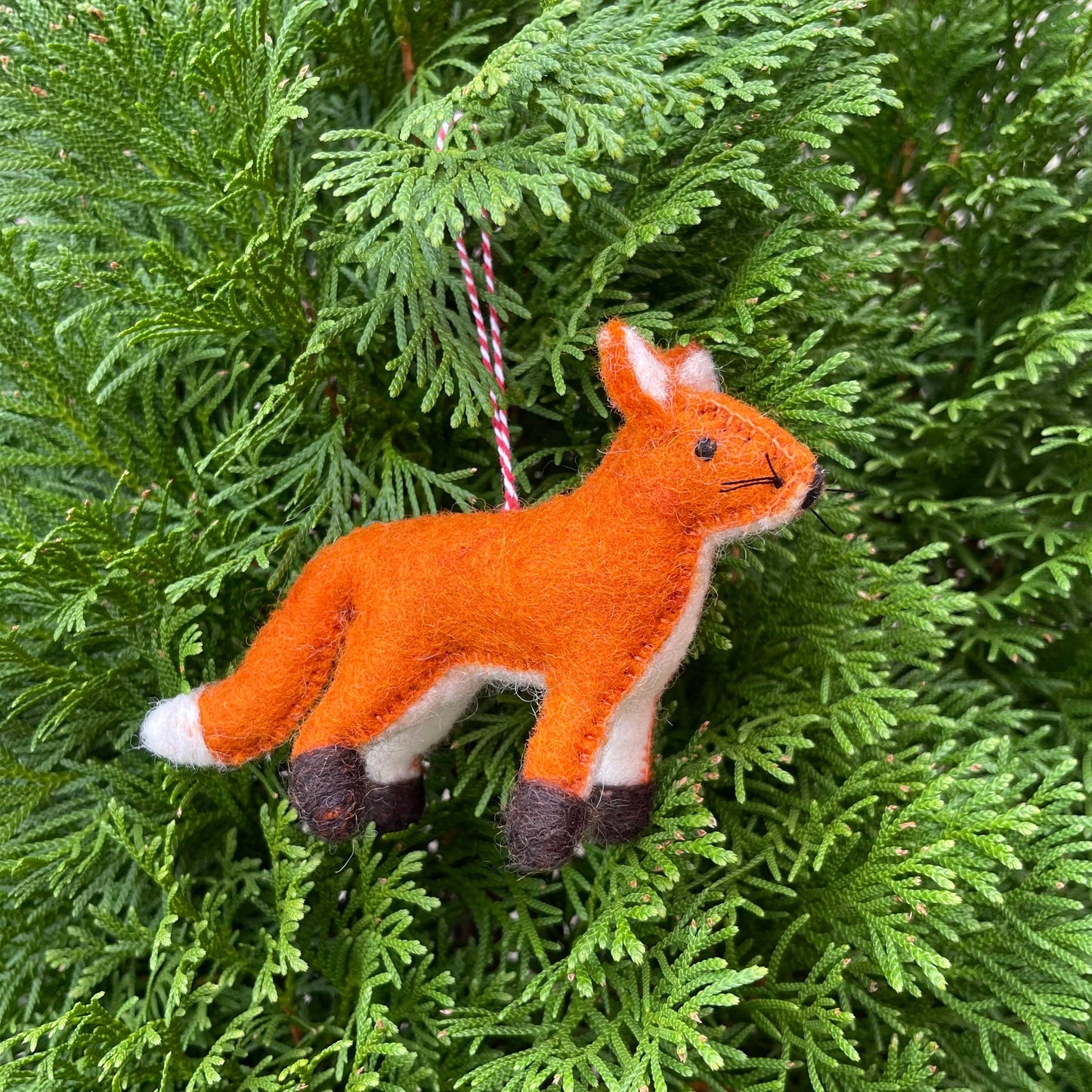 Fox Felt Wool Christmas Ornament