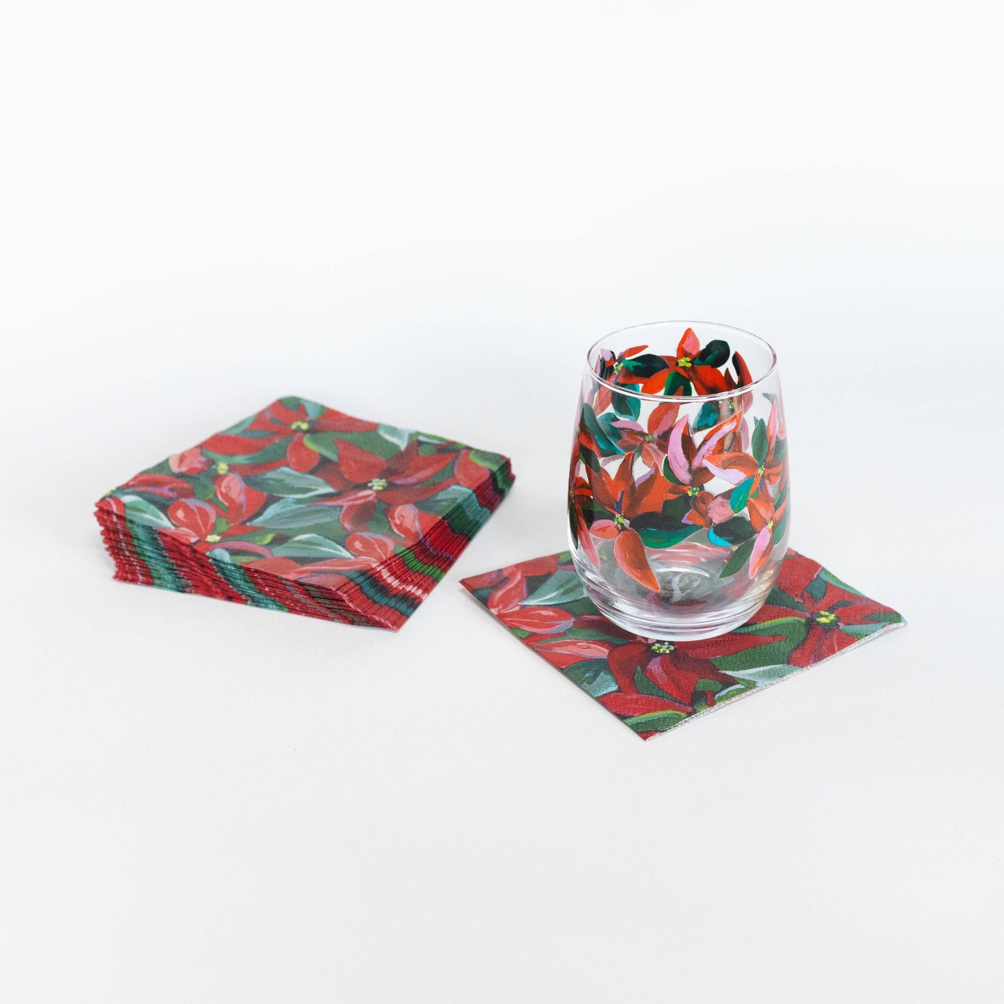 Cocktail Napkins (Set of 20) - Poinsettia