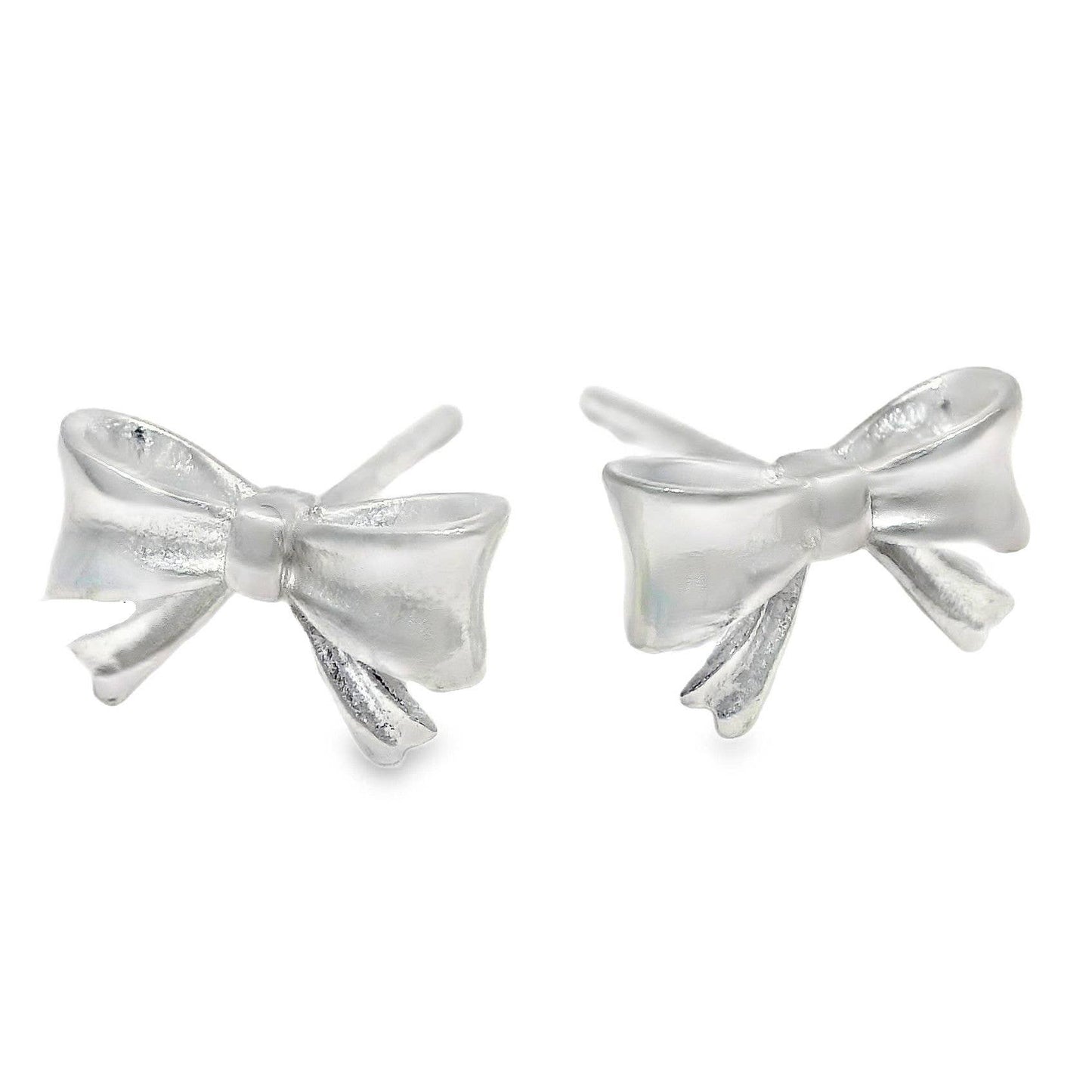 3D Silver Bow Studs