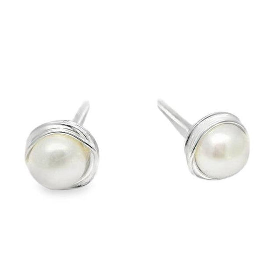 Wrapped Freshwater Pearl Studs