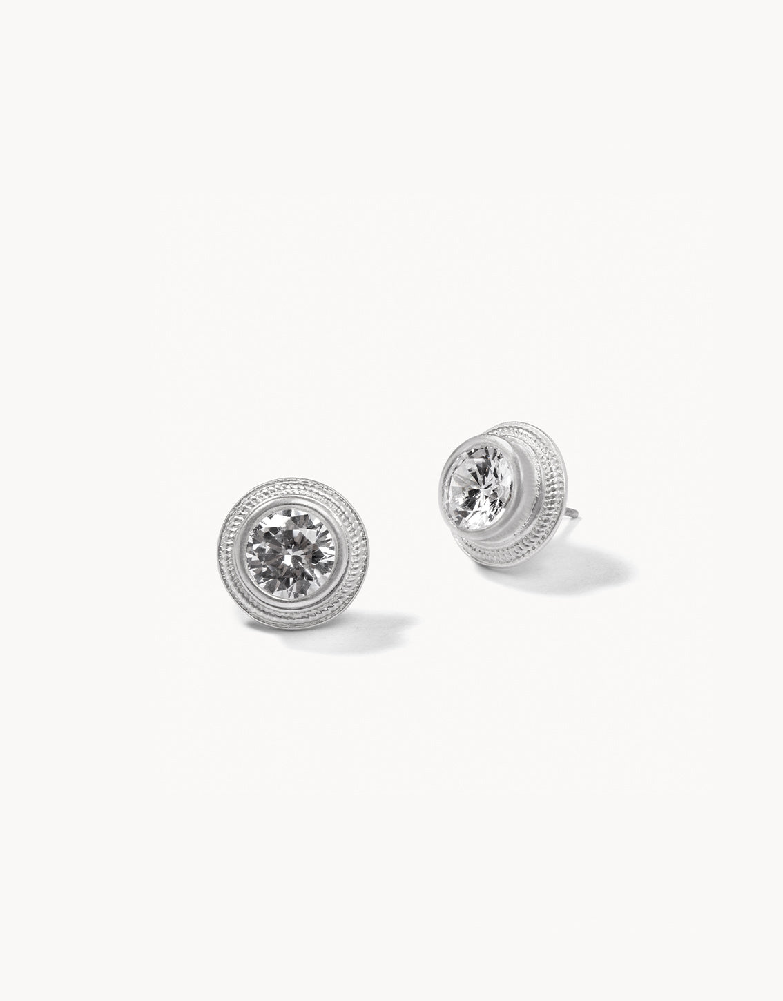 Sparkle Stud Earrings Crystal Silver