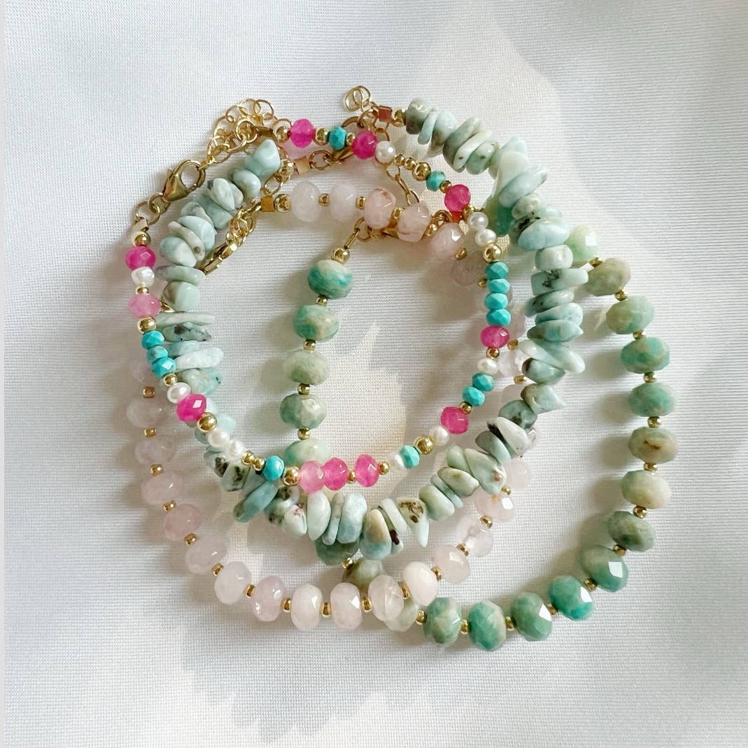 Jolene Amazonite Gold Filled Beaded Bracelet