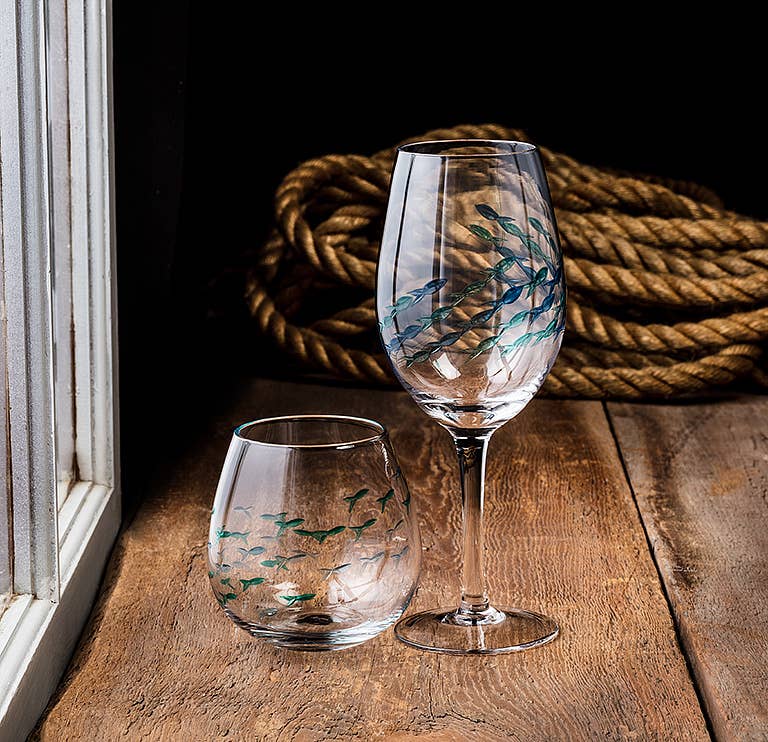 Fish Stemless Wine Glass