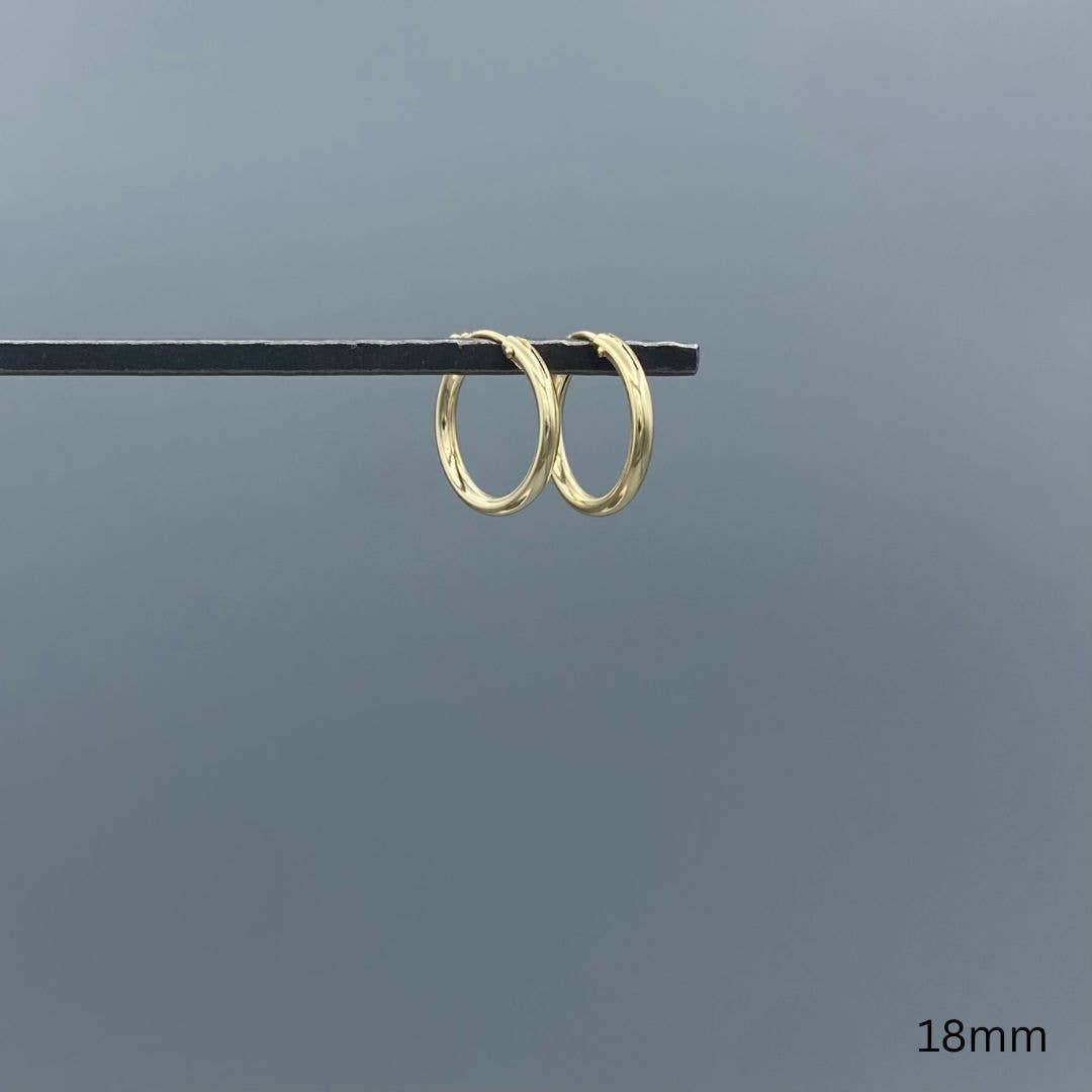 2mm Gold-filled French Lock Tube Hoops