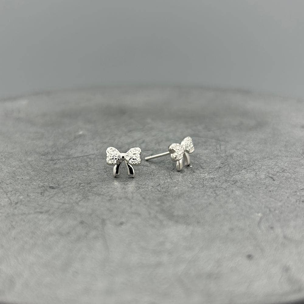 Pavé Silver Bow Studs